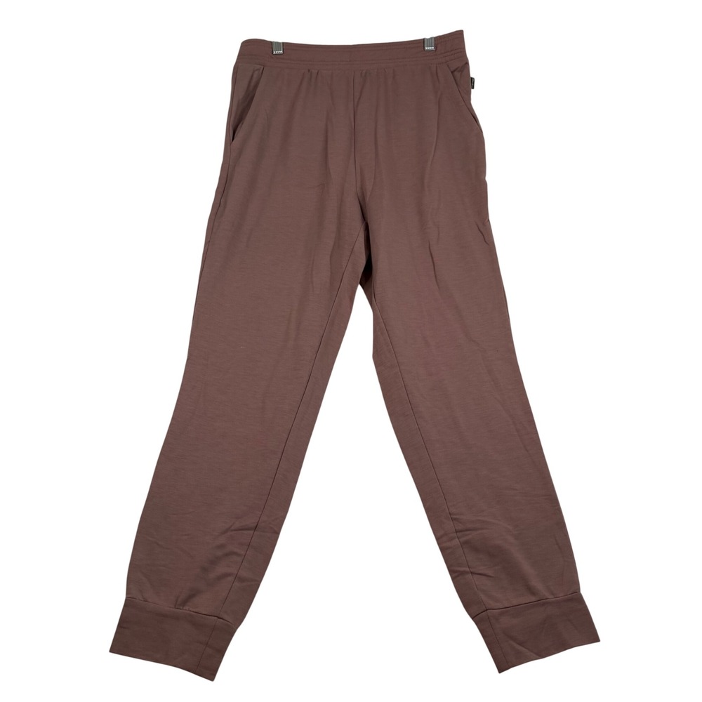 Eddie Bauer Lounge Mauve Brown Jogger Pants Womens Medium Elastic Waist Pockets